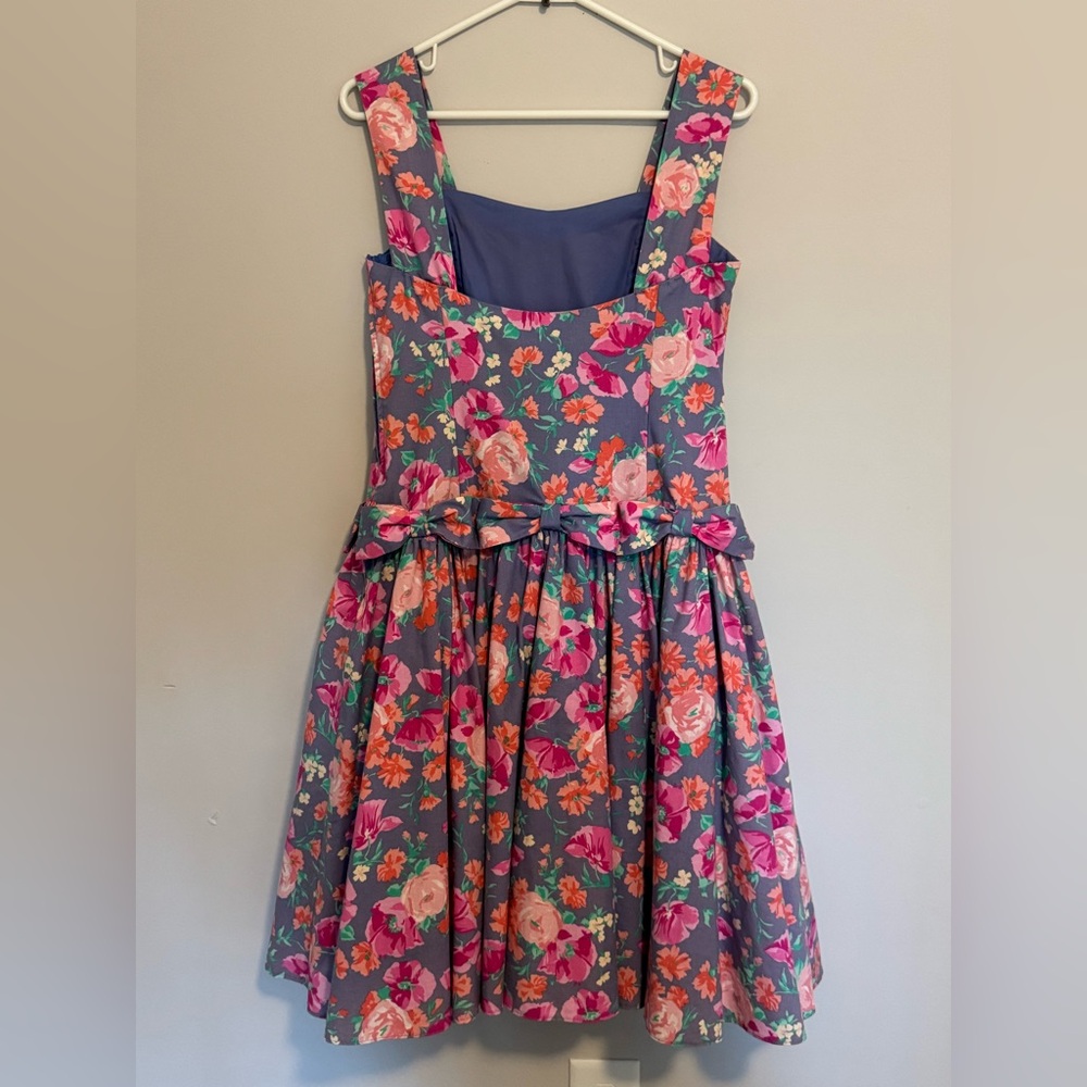 Vintage Laura Ashley Floral Mini Dress Size 12 Sweetheart Cottagecore 80’s Bow - Picture 9 of 9